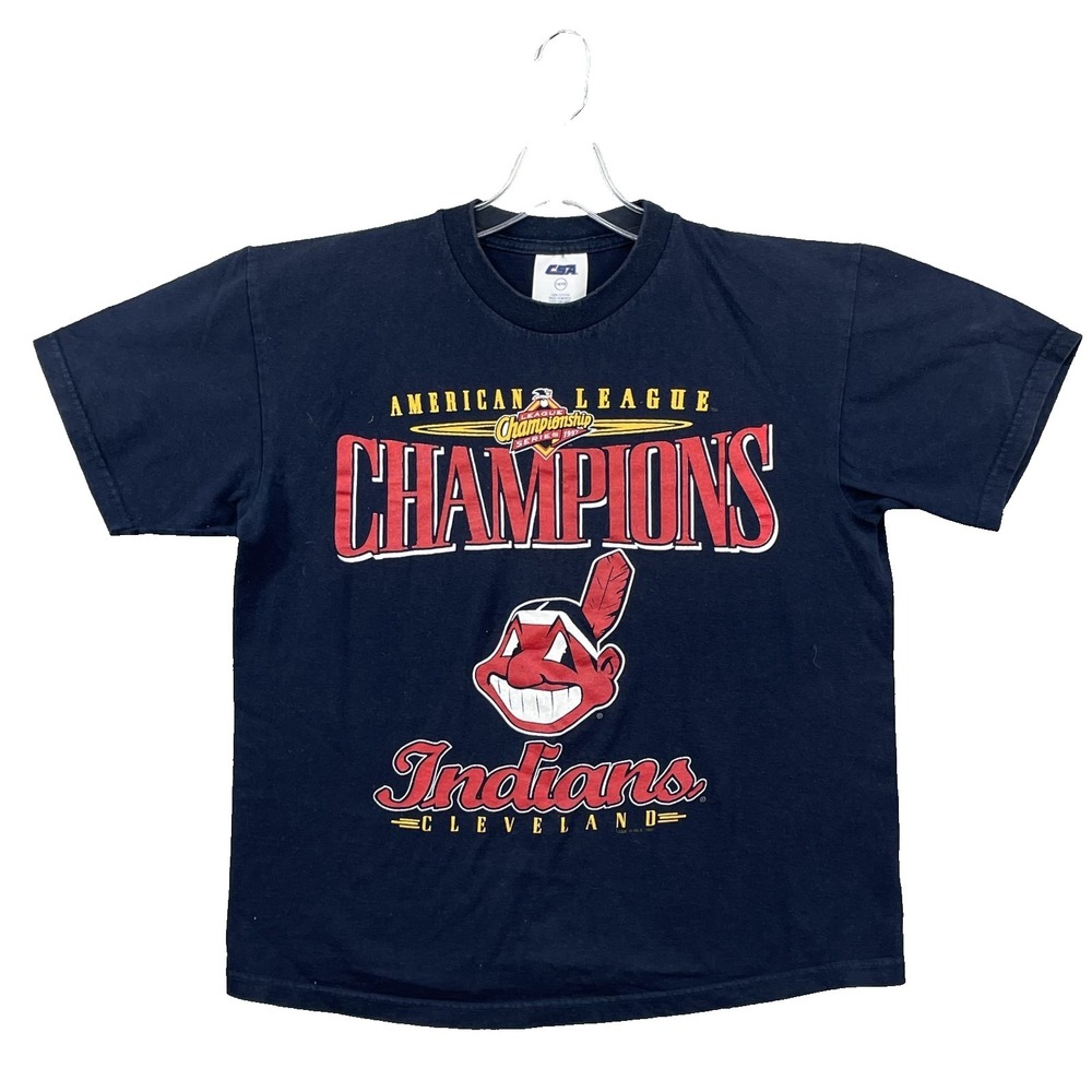 VTG CSA 1997 Cleveland Indians Guardians Tee Youth 14-16 Champions MLB Baseball